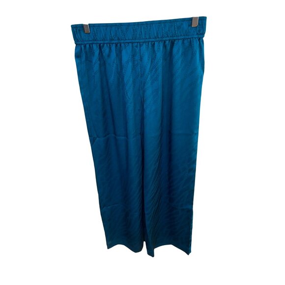 NWT Michael Michael Kors Womens Teal Wide-Leg Silky Pants Size M - Picture 6 of 8